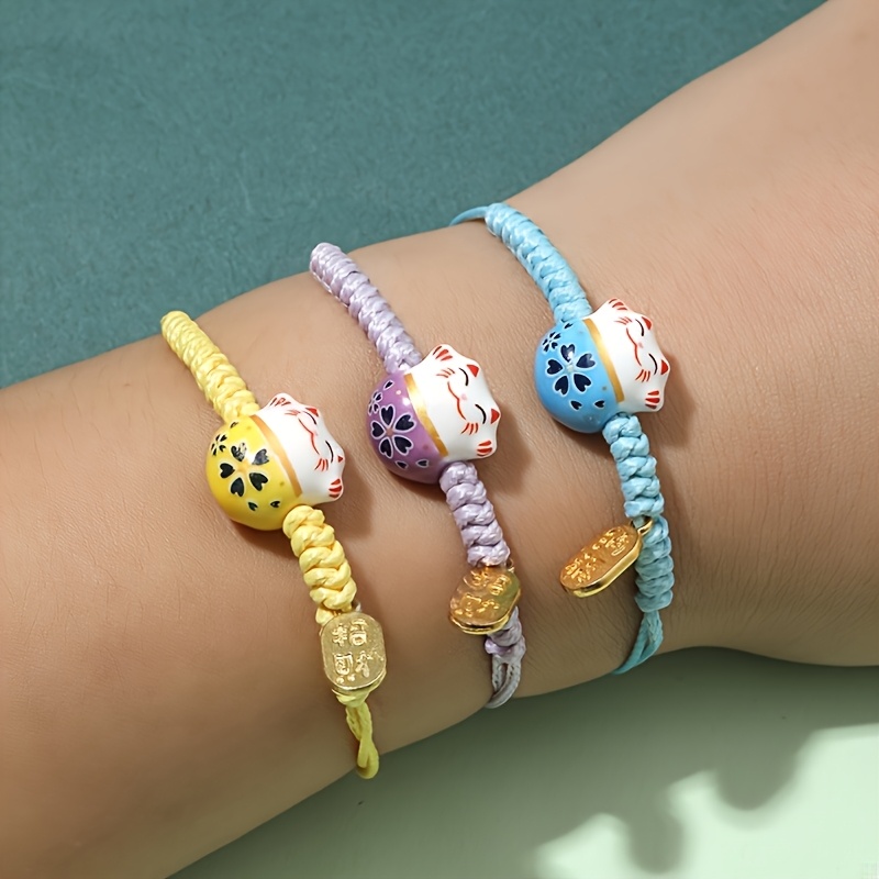 3pcs Bohemian Adjustable Woven Charm Bracelet Set